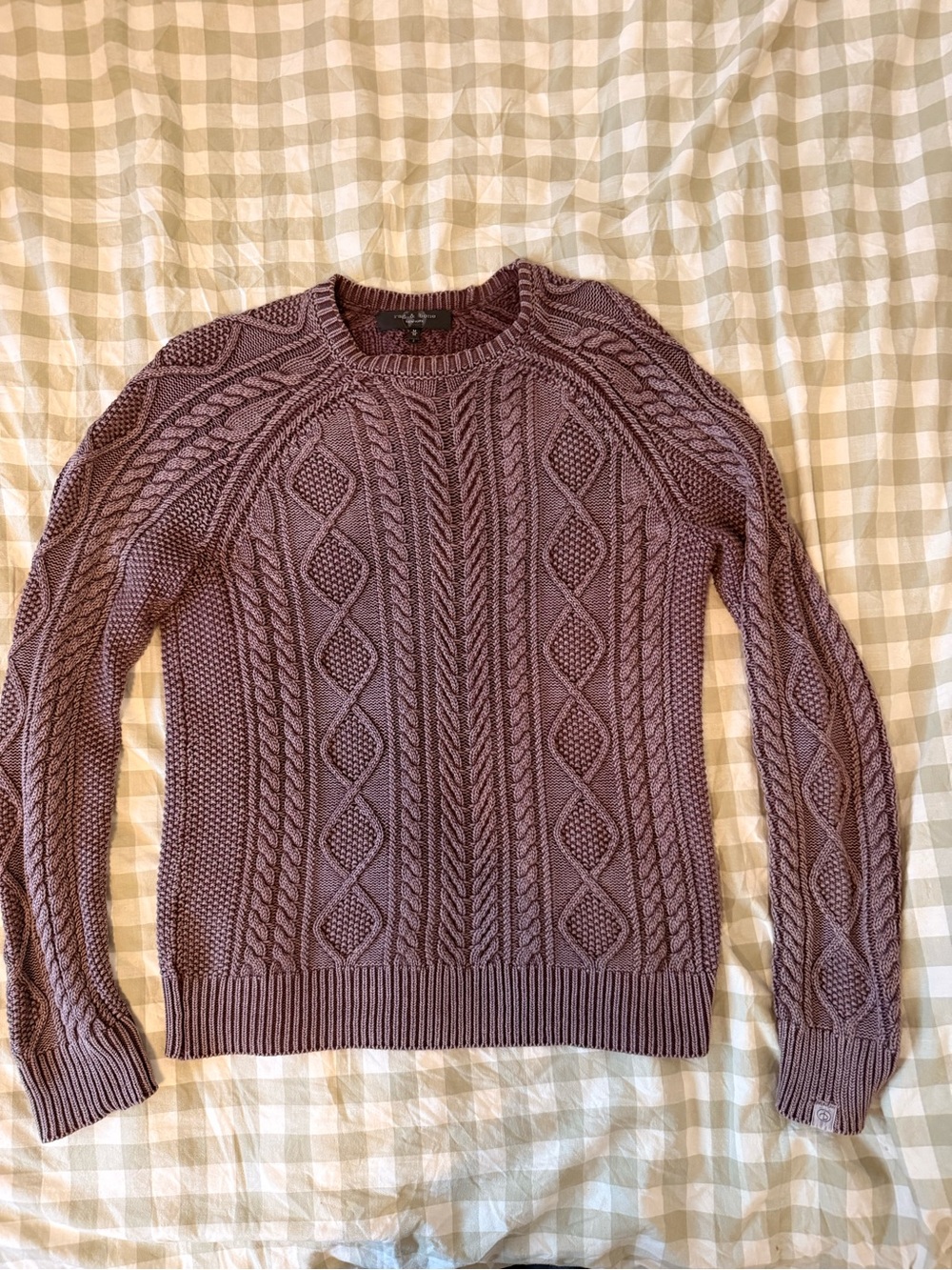 Dusty plum Cable Knit Crewneck rag & bone
